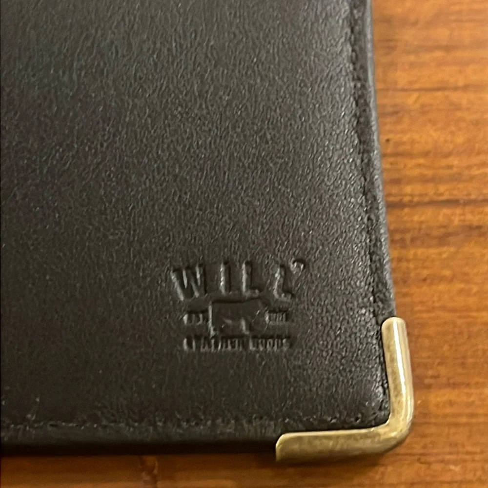 Will Leather Goods Bi Fold Wallet Card Case Black new